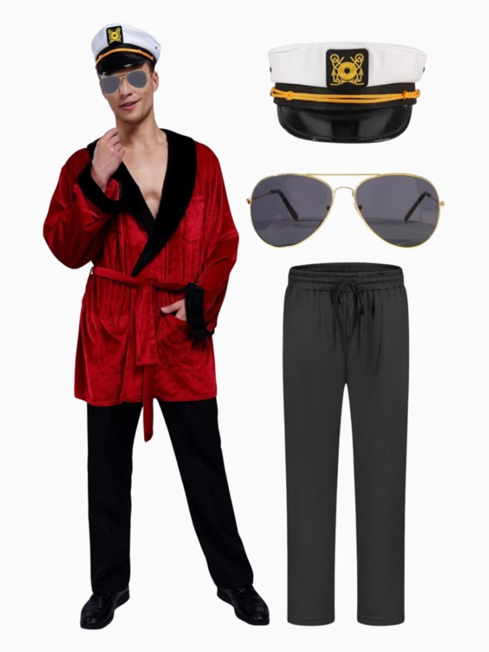 Maxim Party Supplies Hugh Hefner Playboy Mansion Men's Costume Set M/L
